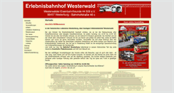 Desktop Screenshot of erlebnisbahnhof-westerwald.de